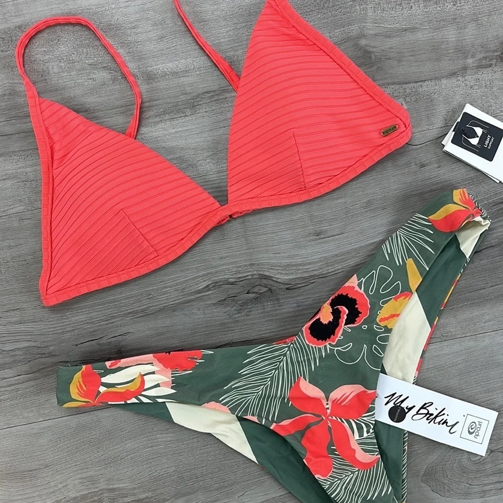 ☀️RIP CURL☀️ PREMIUM SURF BANDED FIXED TROPIC COAST SKIMPY REVERSIBLE BOX
